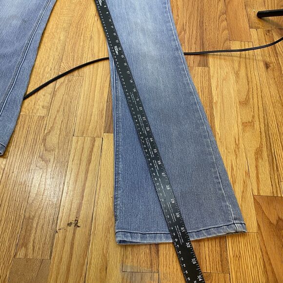 Dollhouse Jeans Womens 5 Blue Flare Bootcut Denim Stretch Y2K Button Pockets - Picture 14 of 15